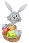 cartoon rabbit and eggs